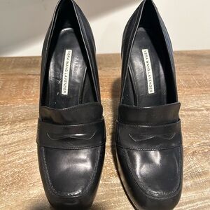 Vera Wang Black Leather Heels